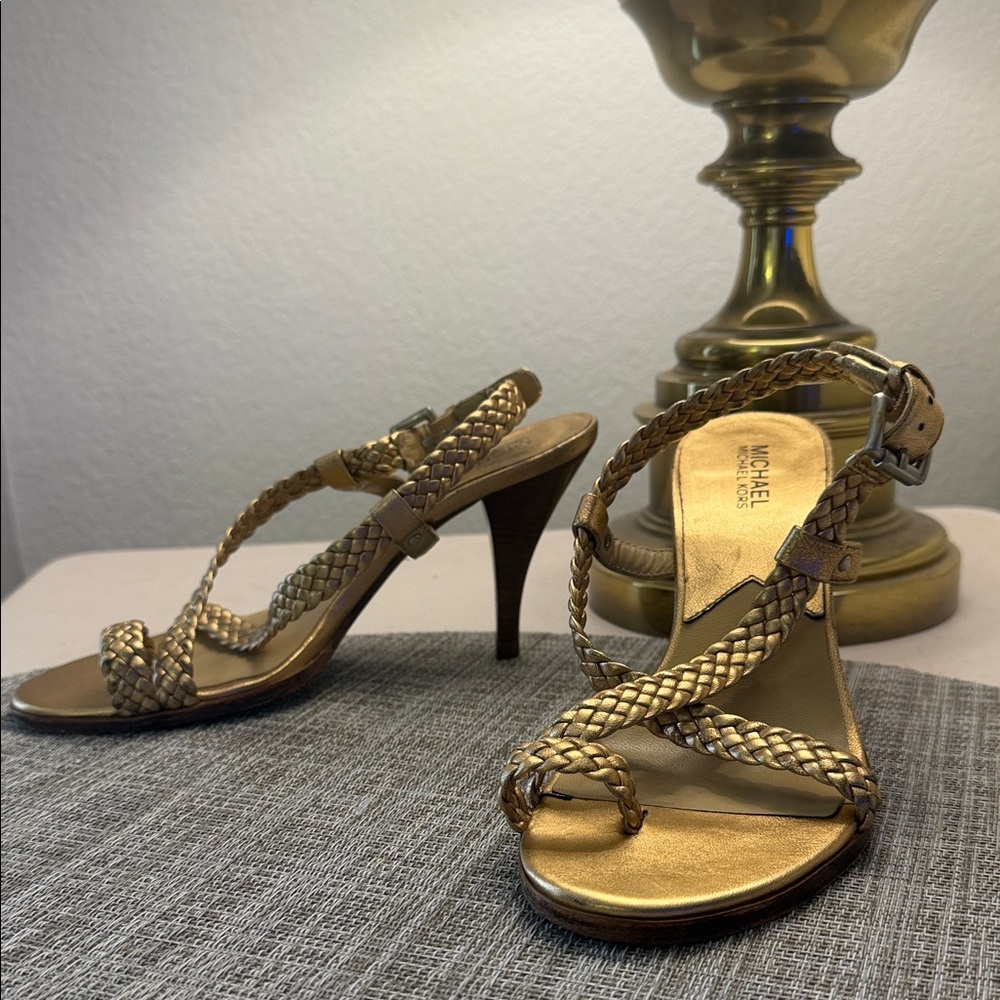Michael Kors Metallic Braided Heels